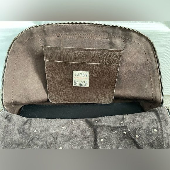 Barbara Rihl Paris Leather Zip - Around Purse Travel Tote Bag, Brown, Women’s - Picture 6 of 9